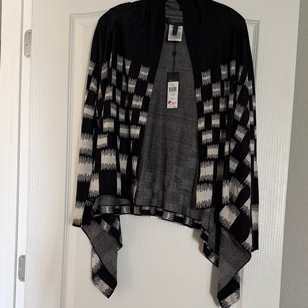BCBGMaxAzria Black and White Geometric Sweater